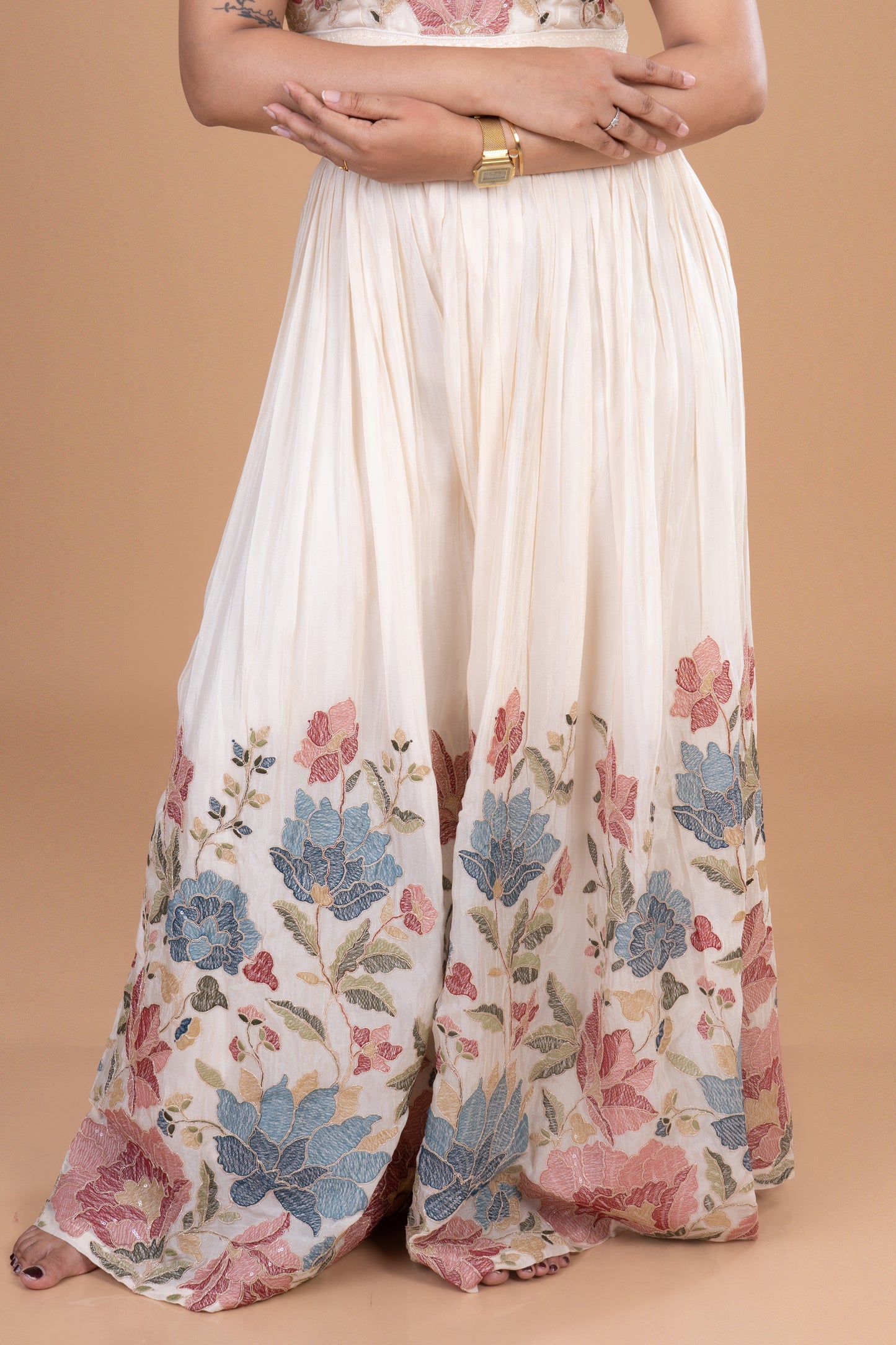 Ivory Garden Bloom Embroidered Lehenga Set