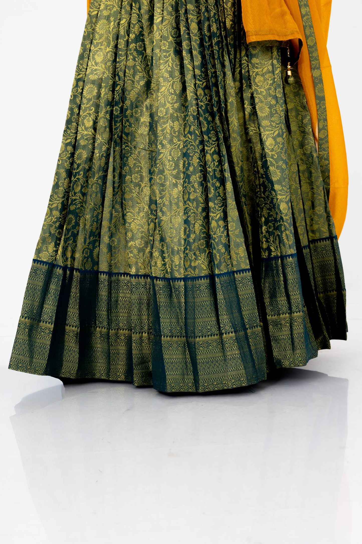 Sunlit Mustard & Olive Banarasi Lehenga Set