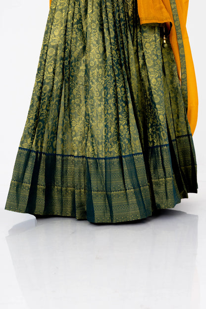 Sunlit Mustard & Olive Banarasi Lehenga Set