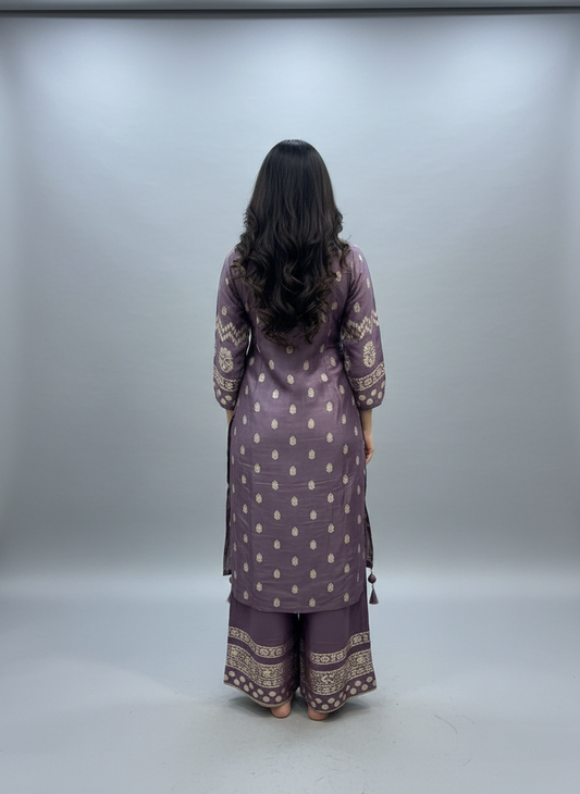 Amethyst Grace Printed Kurta Palazzo Set