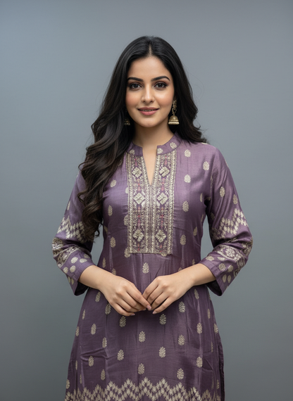 Amethyst Grace Printed Kurta Palazzo Set